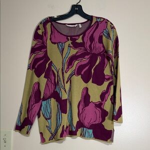 Soft Surroundings Knit Pullover in Plum and Olive